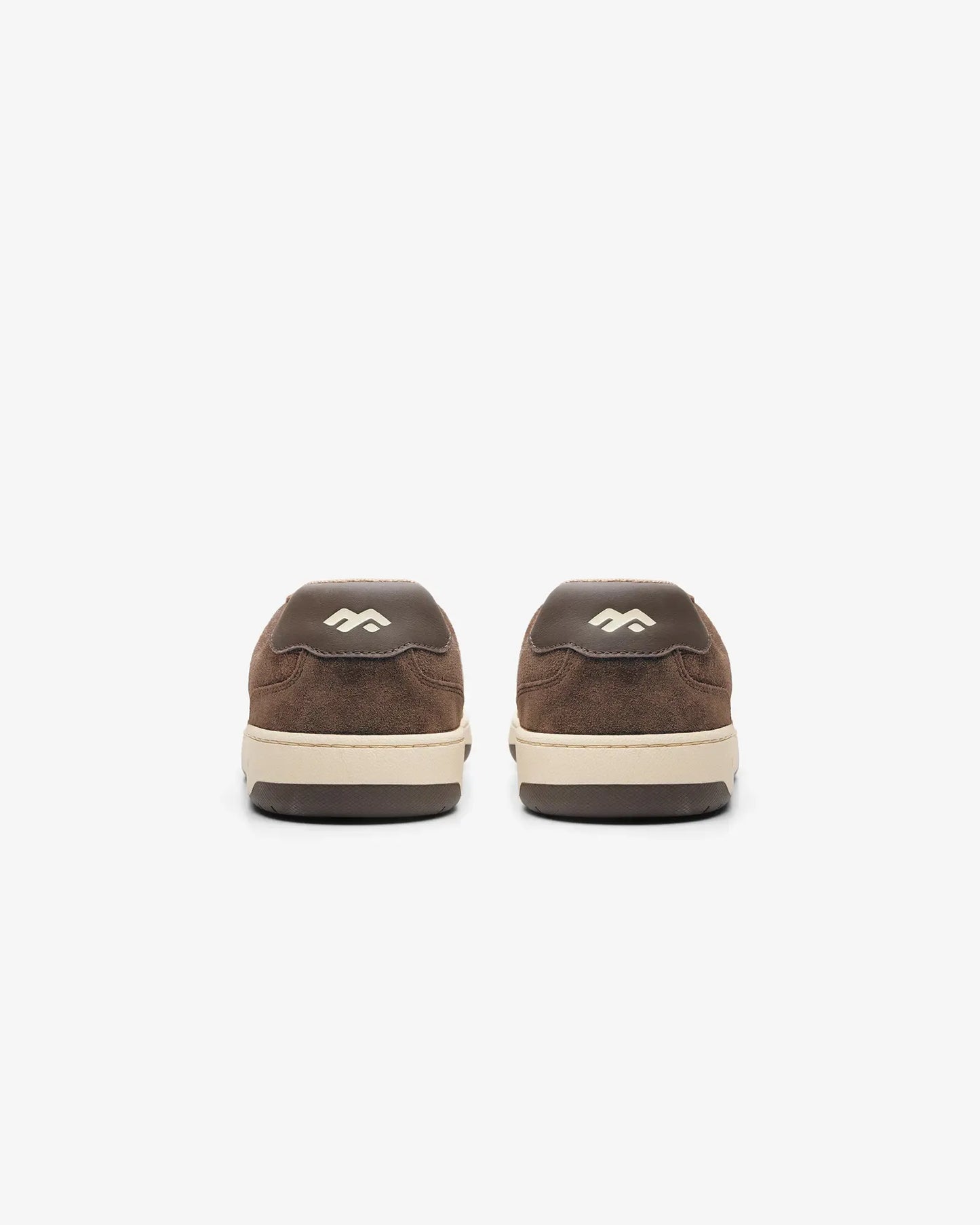 Maximinima Axis brown barefoot sneaker rear heel view showing minimalist construction and natural shape