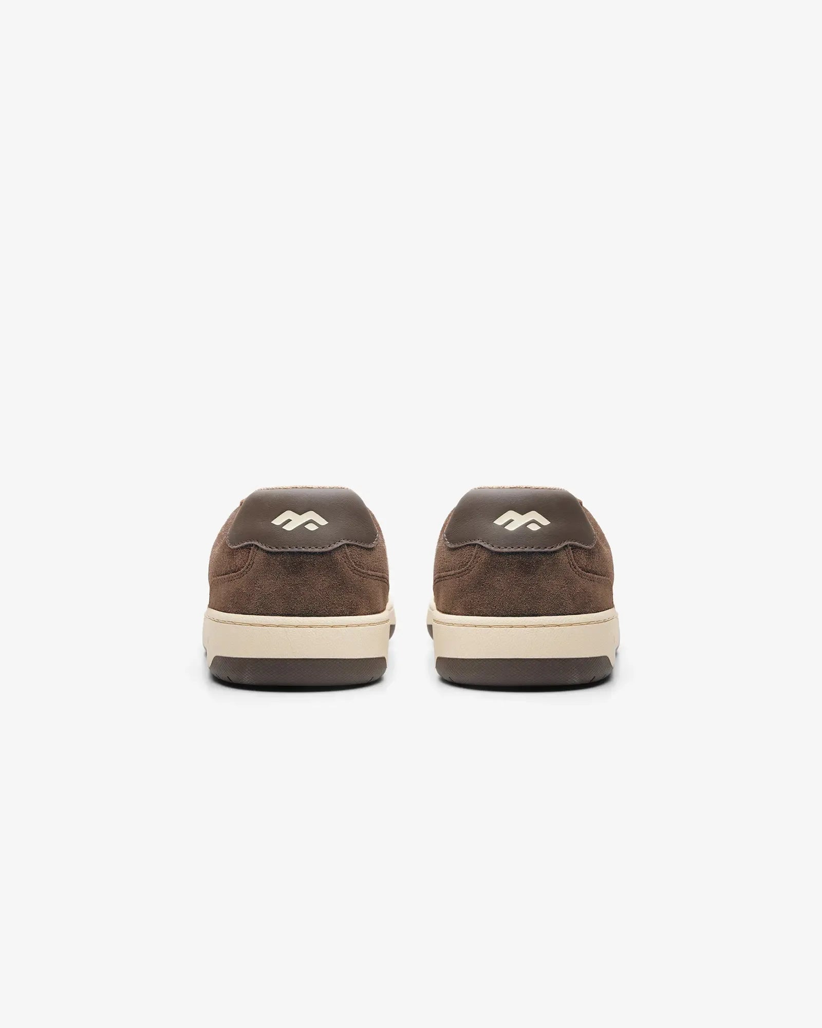 Maximinima Axis brown barefoot sneaker rear heel view showing minimalist construction and natural shape