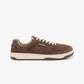 Maximinima Axis brown barefoot sneaker side profile with wide toe box and zero-drop minimalist sole