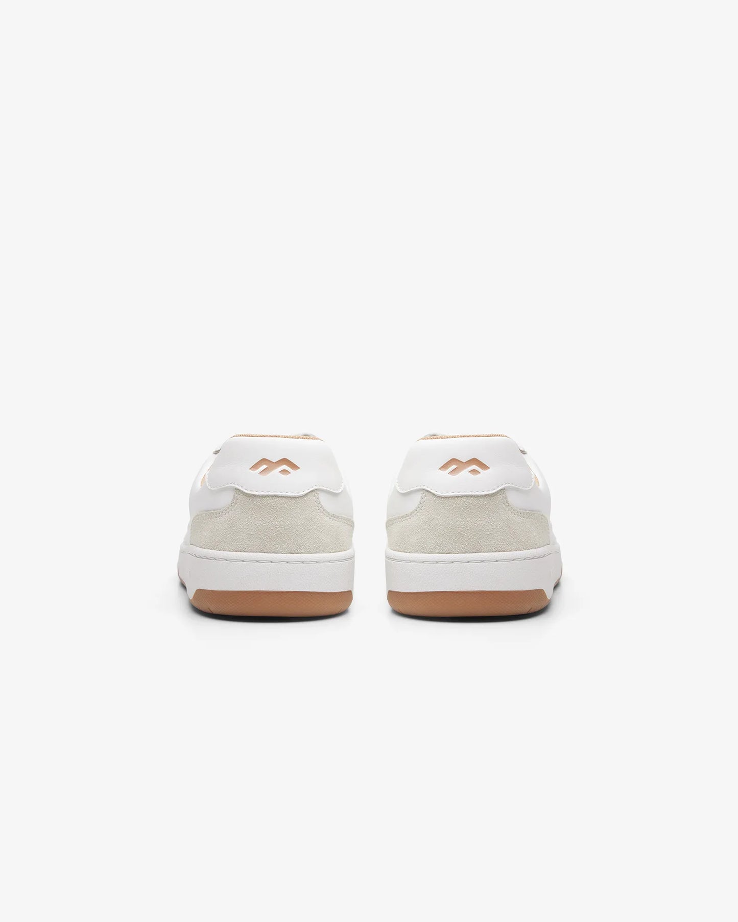 Maximinima Axis white barefoot sneaker rear heel view showing minimalist construction and natural shape