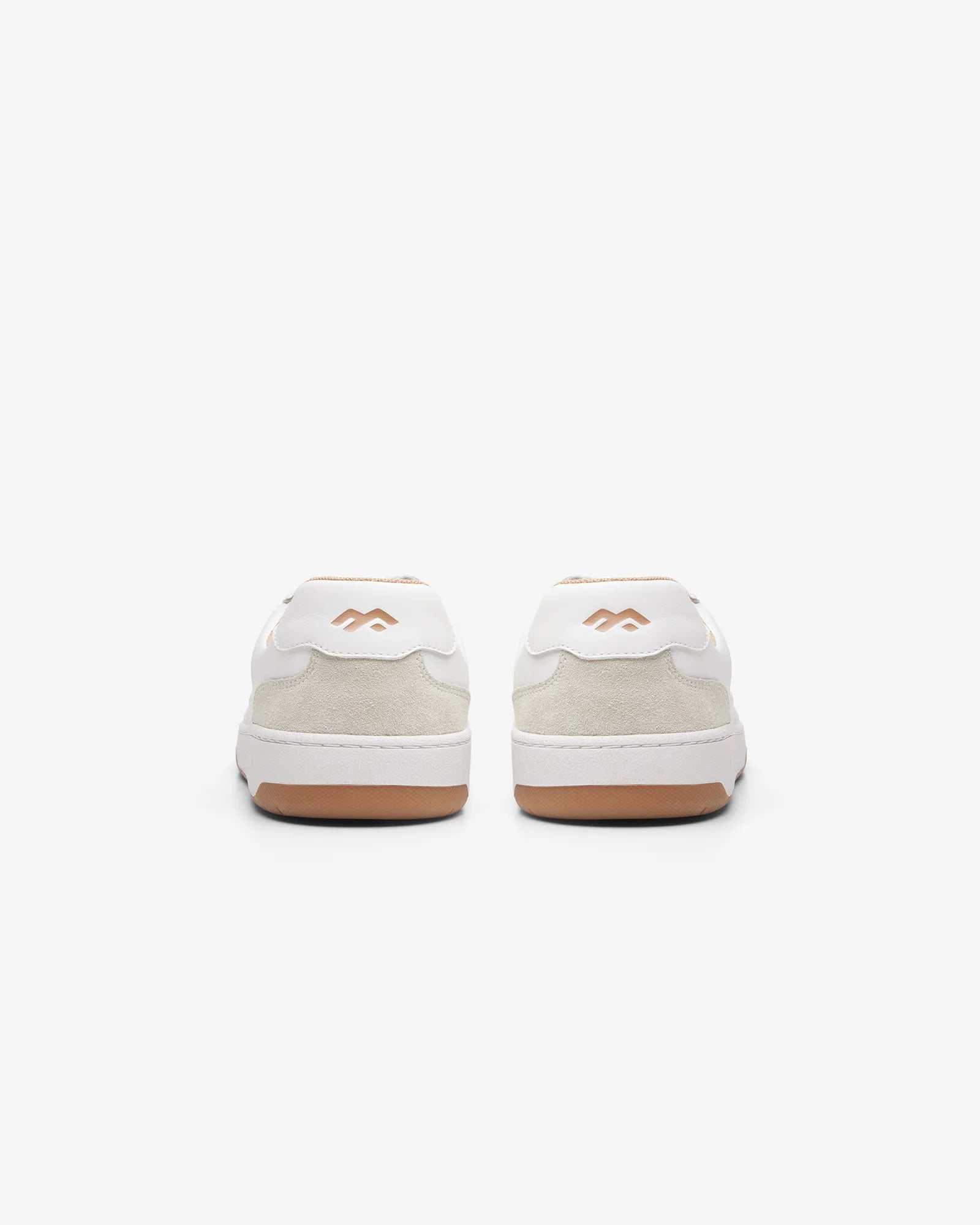Maximinima Axis white barefoot sneaker rear heel view showing minimalist construction and natural shape