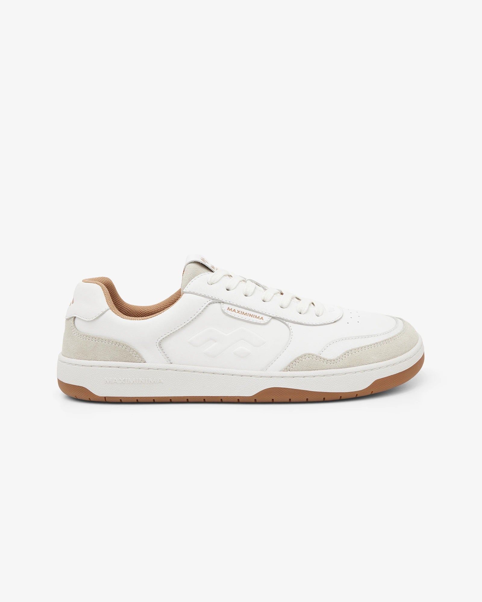 Maximinima Axis white barefoot sneaker side profile with wide toe box and zero-drop minimalist sole