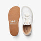 Maximinima Axis white barefoot sneaker top view and outsole pattern showing flexible zero-drop sole